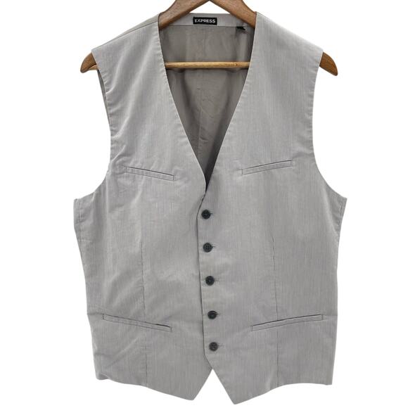 Express Y2K Button Front Cotton Blend Vest Tie Back Size XL - Picture 1 of 10